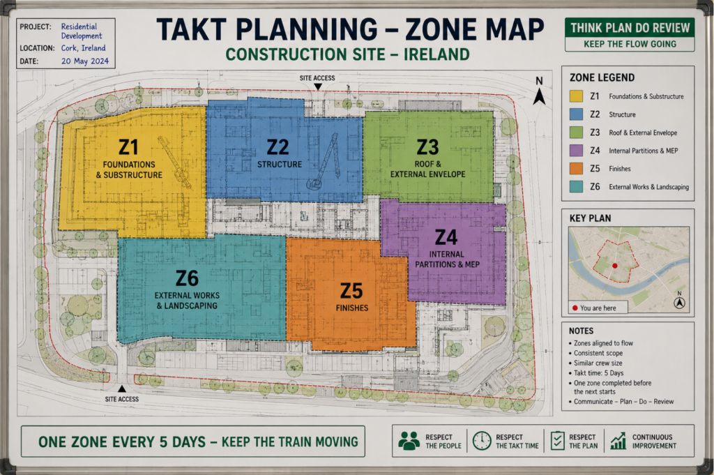 takt planning zone map construction site Ireland